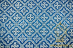 Шелк КАНОН, голубой с серебром, шир. 150 см, Рахманово