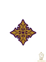 Крест 2 ПОЧАЕВ, фиолетовый с золотом, 10-12 см Крест 2 ПОЧАЕВ, фиолетовый с золотом, 10-12 см