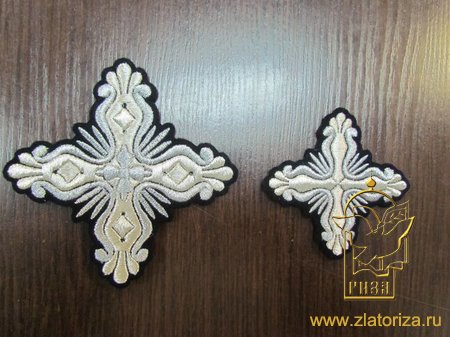 Набор крестов, иерейский, РАКУШКА черный с серебром, 14 шт, арт. 22335