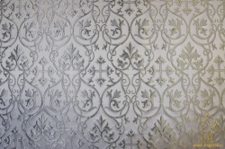 Парча СВЯТОГОРСКАЯ, белая с серебром, шир. 165 см