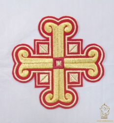 Крест 1 КАЗАНСКИЙ красный с золотом,,14,5 -16 см Крест 1 КАЗАНСКИЙ красный с золотом,,14,5 -16 см