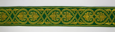 Галун АФИНЫ, зеленый с золотом, шир. 6 см, ФР