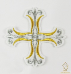 Крест 1 СОФИЯ белый с золотом и серебром, 14,5 -16 см