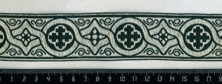 Галун ЗЛАТОУСТ, черный с серебром, шир. 4 см, ФР