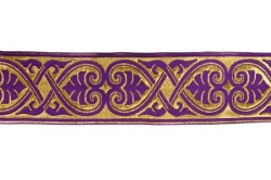 Галун АФИНЫ, фиолетовый с золотом, шир. 6 см, ФР