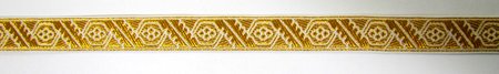 Галун ДУБОК, белый с золотом, шир. 1,5 см, ФР