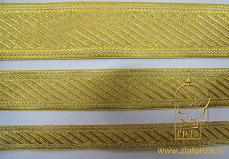 Галун Греция ДИАГОНАЛЬ, шир. 4 см, золото с серебром