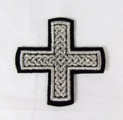 Крест 4 ПРЯМАЯ ПЛЕТЕНКА, черный с серебром,6-7 см Крест 4 ПРЯМАЯ ПЛЕТЕНКА, черный с серебром,6-7 см