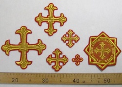 Набор крестов, иерейский, ЛУКОШКО, красный с золотом, 14 шт