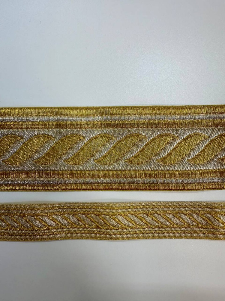 Галун Греция ЛЕПЕСТОК, шир. 5,7 см, золотой с серебром