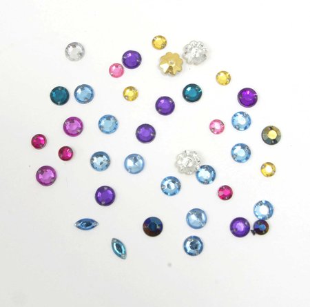 Стразы пришивные, пластик, цвет - микс