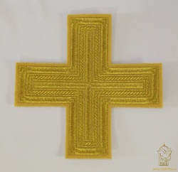 Крест на Престол/Жертвенник АНДРЕЕВСКИЙ, горчица с золотом,, 19 см Крест на Престол/Жертвенник АНДРЕЕВСКИЙ, горчица с золотом,, 19 см