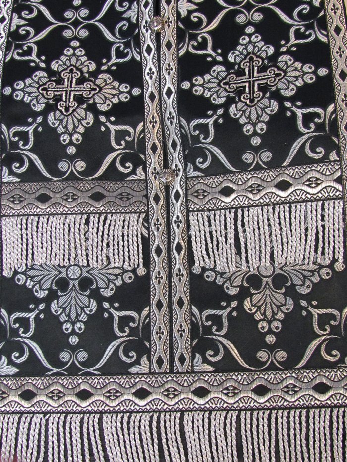Епитрахиль + поручи, черная с серебром, шелк