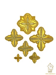 Набор крестов, иерейский, АФАНАСИЙ, горчица с золотом, 14 шт
