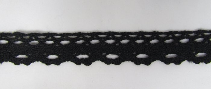 Кружево 142, плетеное черное, шир. 2 см
