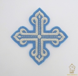 Крест 3 КАНОН, голубой с серебром, 8-9 см Крест 3 КАНОН, голубой с серебром, 8-9 см