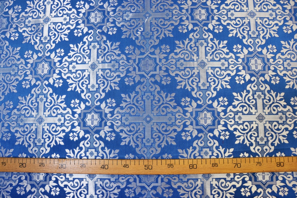 Шелк НИКОМЕДИЯ, синий с серебром, шир. 165 см