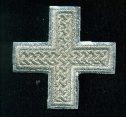 Крест 4 ПРЯМАЯ ПЛЕТЕНКА, лаке с серебром,6-7 см Крест 4 ПРЯМАЯ ПЛЕТЕНКА, лаке с серебром,6-7 см