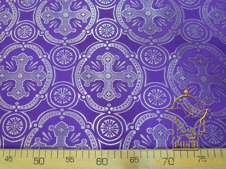 Парча ПАСХАЛЬНЫЙ, фиолетовая с серебром, шир. 150 см, Рахманово