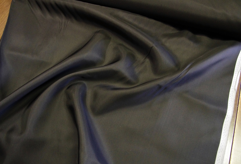 Подкладочная ткань, саржа, черная, шир. 150 см, вискоза