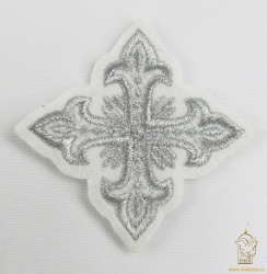 Крест 4 ОСТРЫЙ, белый с темным серебром,6-7 см