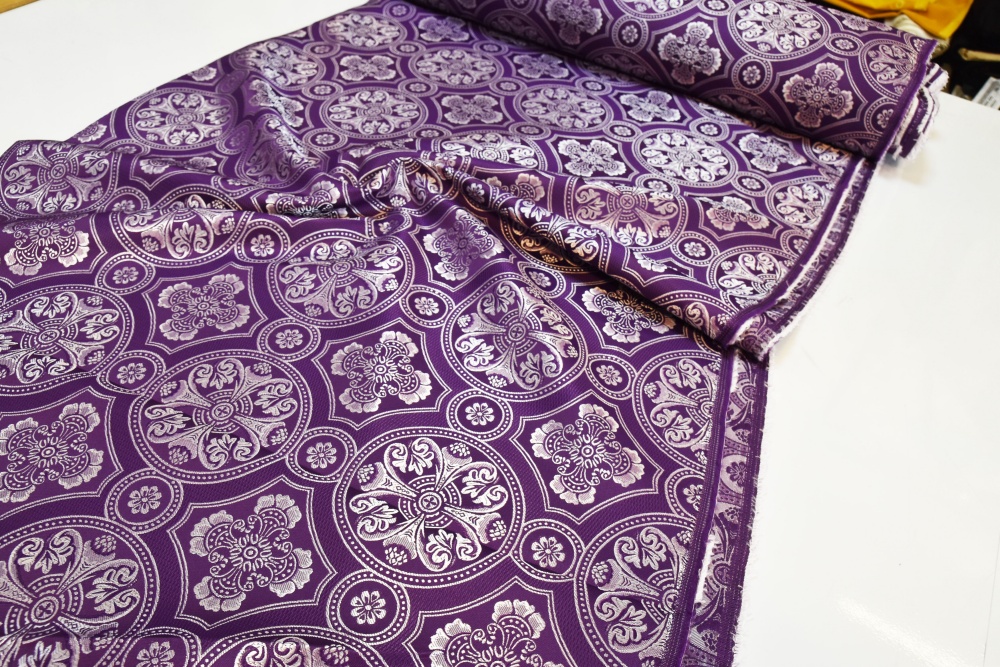 Шелк ВИЗАНТИЯ, фиолетовый с серебром, шир. 160 см