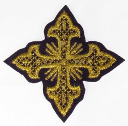 Крест 4 ОСТРЫЙ, фиолет с золотом,6-7 см Крест 4 ОСТРЫЙ, фиолет с золотом,6-7 см