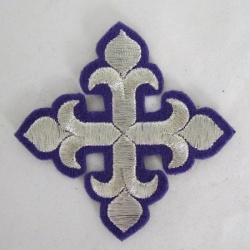 Крест 3 КАПЛЕВИДНЫЙ, фиолетовый с серебром,8-9 см