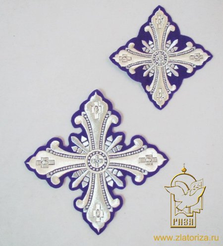 Набор крестов ВАНИН, архиерейский, фиолетовый с серебром, 21 шт