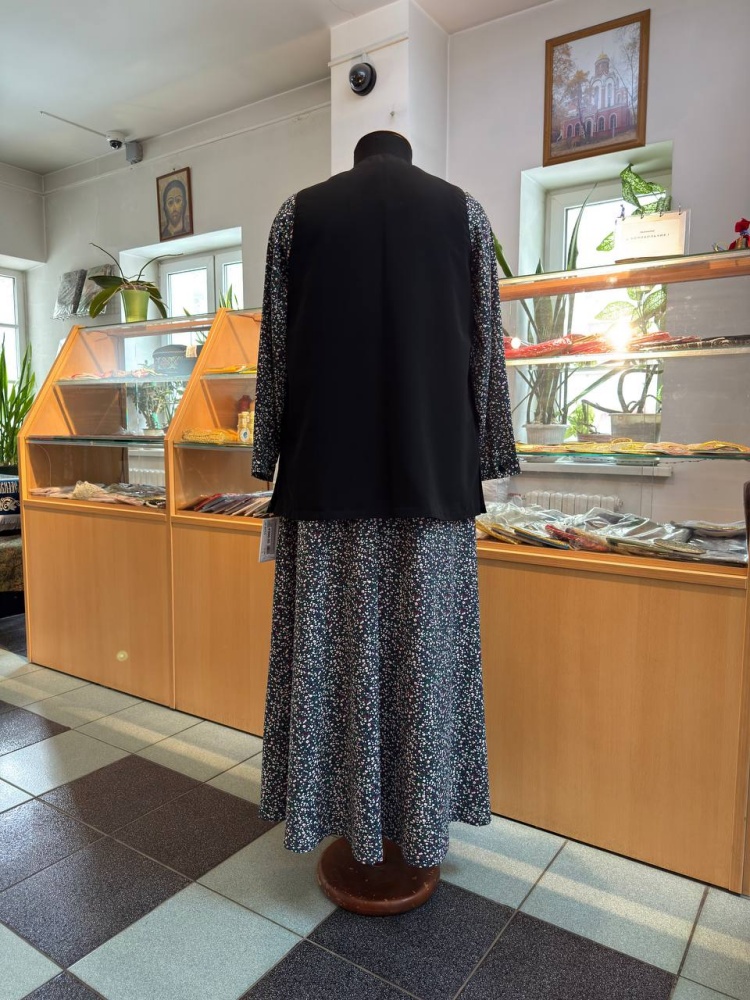 Жилетка женская, черная, мокрый шелк