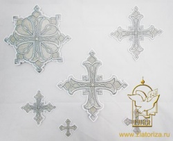 Набор крестов, иерейский, ЯРОСЛАВСКИЙ, белый с серебром, 14 шт, арт. 22525 Набор крестов, иерейский, ЯРОСЛАВСКИЙ, белый с серебром, 14 шт, арт. 22525