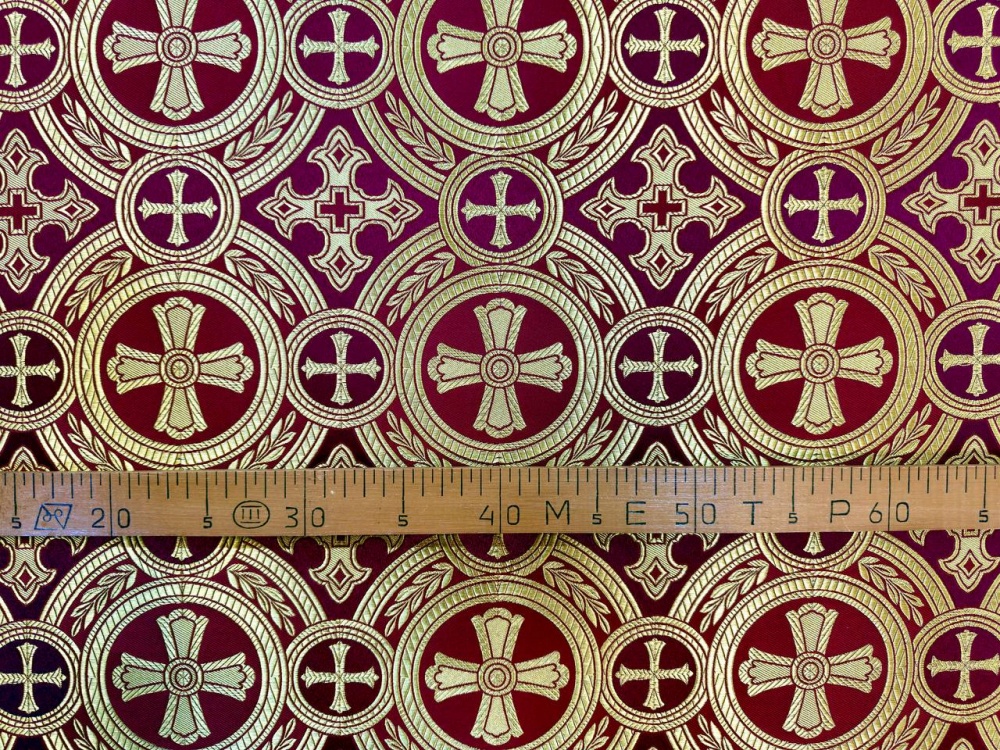 Шелк САМСОН, бордо с золотом, шир. 150 см, Рахманово