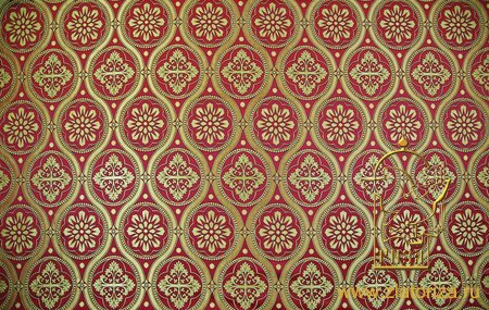 Парча ВИЗАНТИЯ, красная с золотом, шир. 150 см, Рахманово