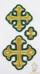 Набор крестов, требный, ЛУКОШКО, зеленый с золотом, 9 шт
