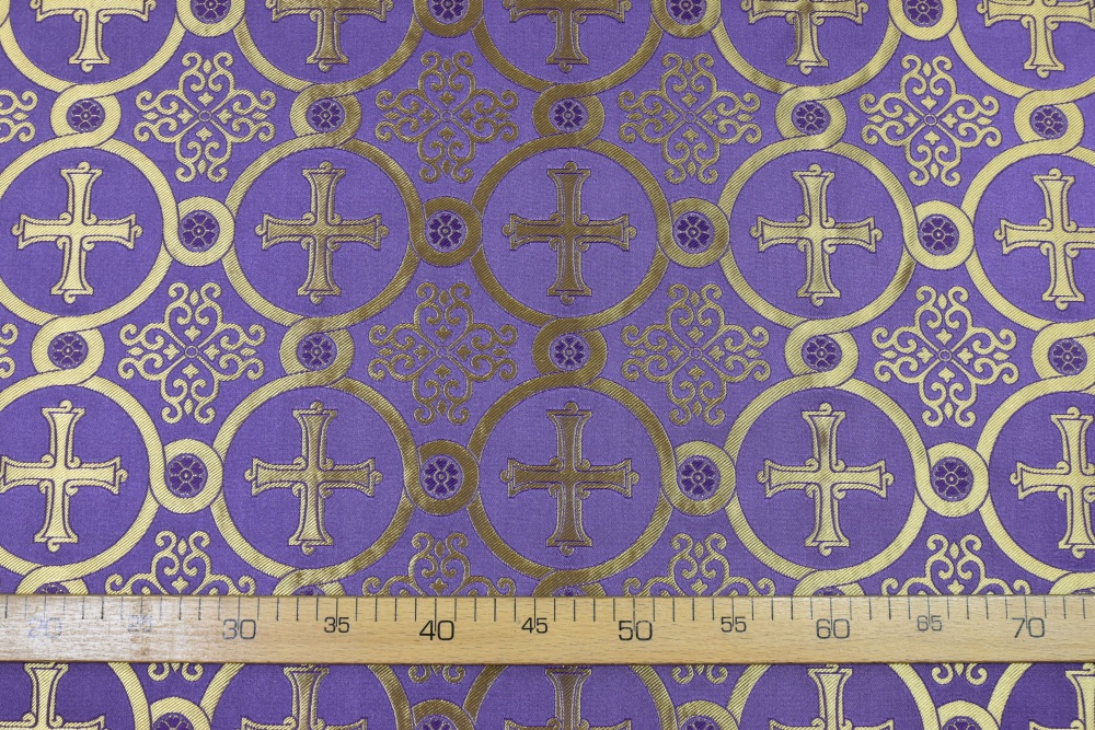 Шелк КОРИНФ, фиолетовый с золотом, шир. 165 см