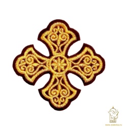 Крест 3 УЗОРНЫЙ бордо с золотом, 8-9 см Крест 3 УЗОРНЫЙ бордо с золотом, 8-9 см