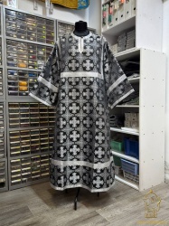 Стихарь алтарный, шелк, черный с серебром.