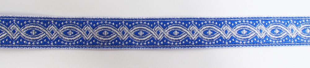 Галун КОСТРОМА, синий с серебром, шир. 1,8 см, РА