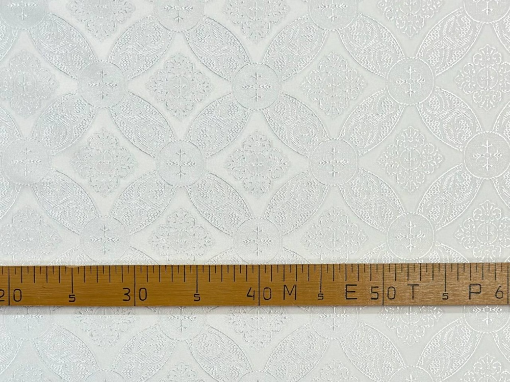 Шелк ОСТРОЖСКИЙ, белый, шир. 150 см, Павловский Посад