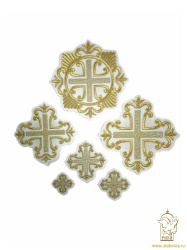 Набор крестов ПОКРОВСКИЙ W 108, иерейский, белый с золотом, 14 шт,