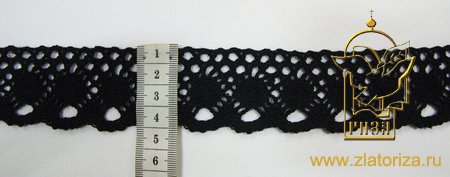 Кружево 16, плетеное, черное