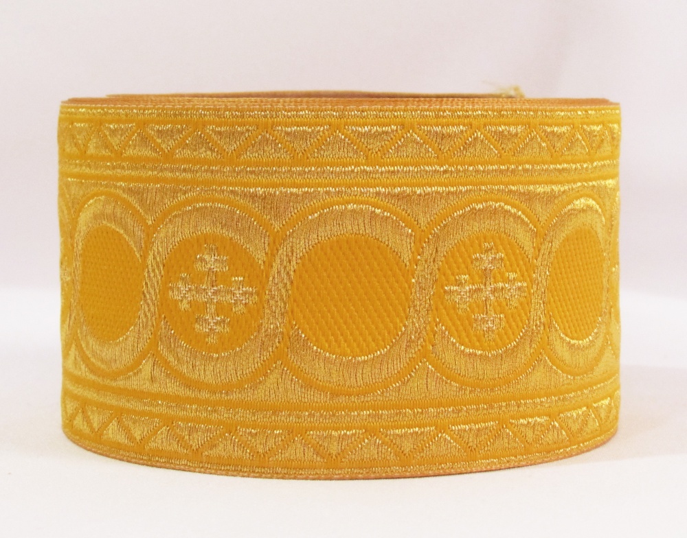 Галун ГОРОХ, желтый с золотом, шир. 6 см, ФР