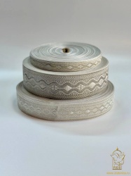 Галун Греция ВОЛНА, шир. 4 см, белый с серебром Галун Греция ВОЛНА, шир. 4 см, белый с серебром