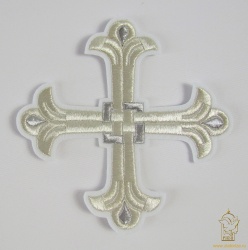 Крест 1 ЛУКОШКО, белый с серебром,14,5 -16 см