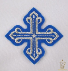 Крест 4 КАНОН, синий с серебром, 6-7 см