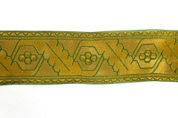 Галун ДУБОК, зеленый с золотом, шир. 6 см, ФР