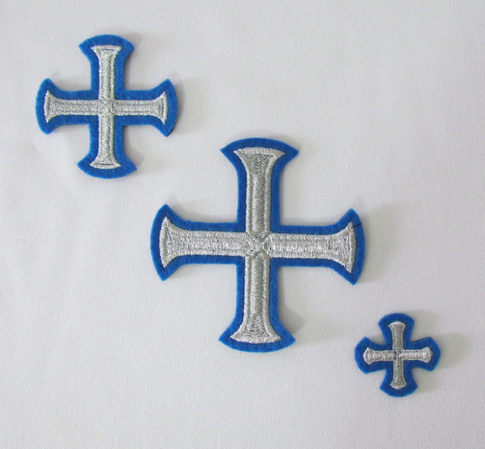 Набор крестов, иерейский, БУЛАТ, синий с серебром, 14 шт