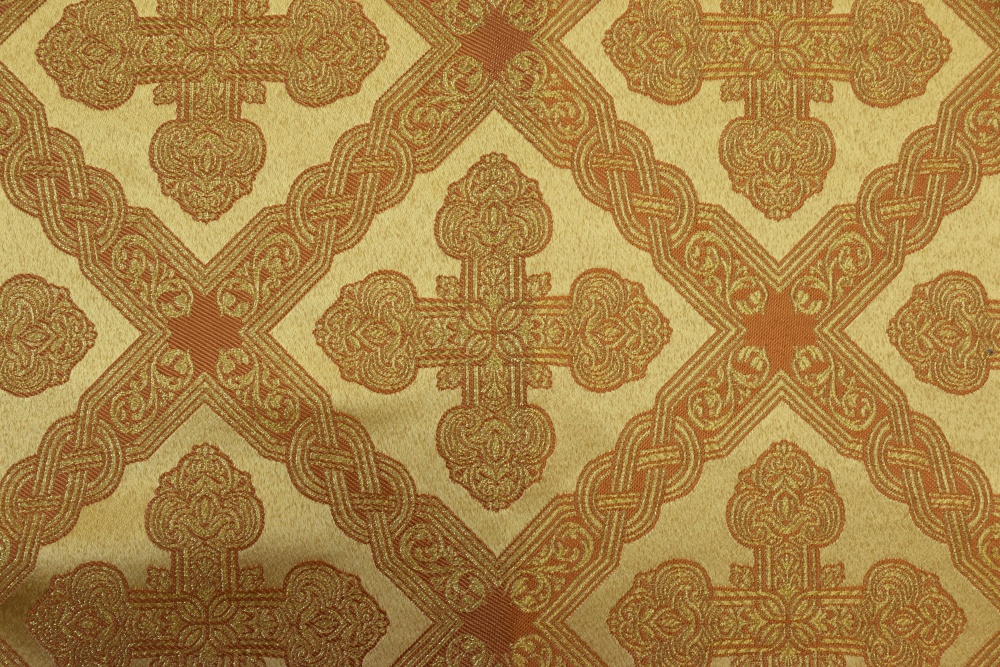 Пелена желтая с золотом, парча, 40 см х 47 см