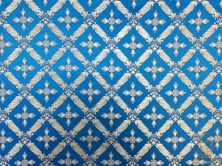 Парча ПОЛИСТАВРИЙ БОЛЬШОЙ, голубая с серебром, шир. 150 см, Рахманово