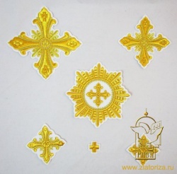 Набор крестов, архиерейский, белый с золотом, 21 шт, В Набор крестов, архиерейский, белый с золотом, 21 шт, В